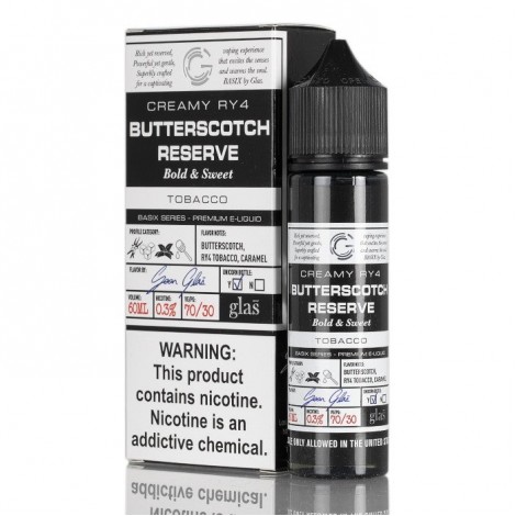 BASIX SERIES - BUTTERSCOTCH RESERVE BY GLAS E-LIQUID - 60ML